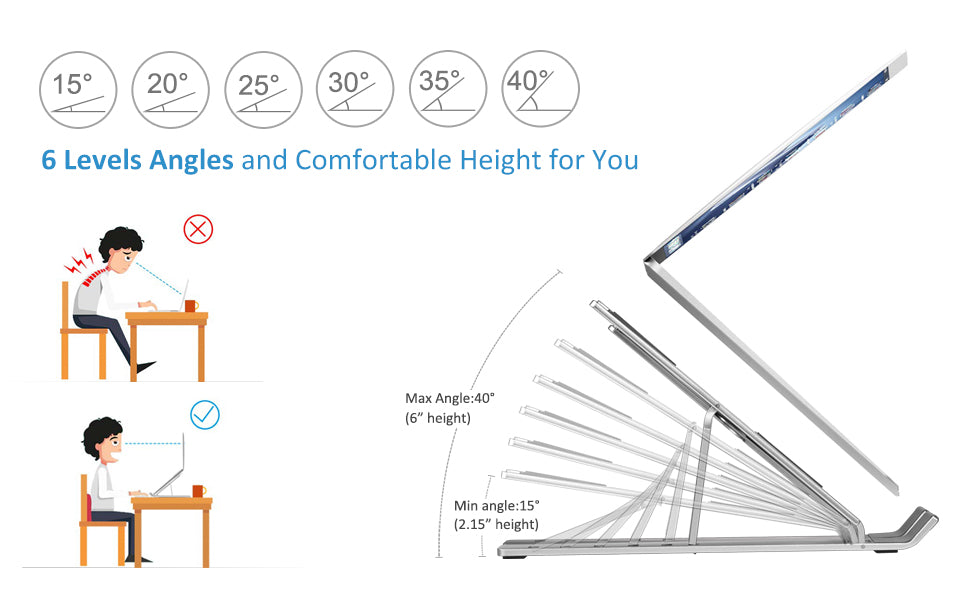 Folding Adjustable Aluminum Laptop Stand
